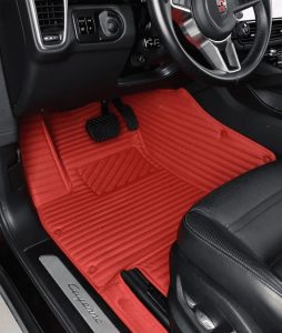 Red Stripe Car Floor Mats Full Set